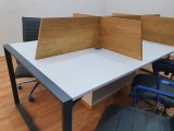 Apple for six person Multiple Workstation Desk - Petra Light Gray 
