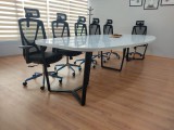 Large Oval Meeting Table White