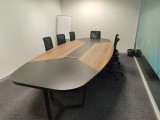Large Oval Meeting Table Baroque Anthracite